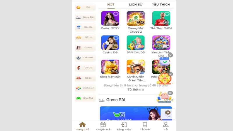 100WIN nhiều game hay