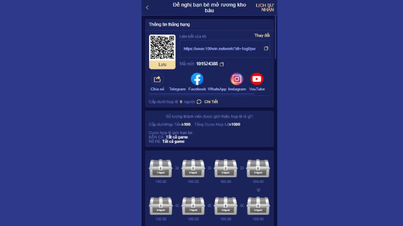Mời bạn bè mở Rương Báu