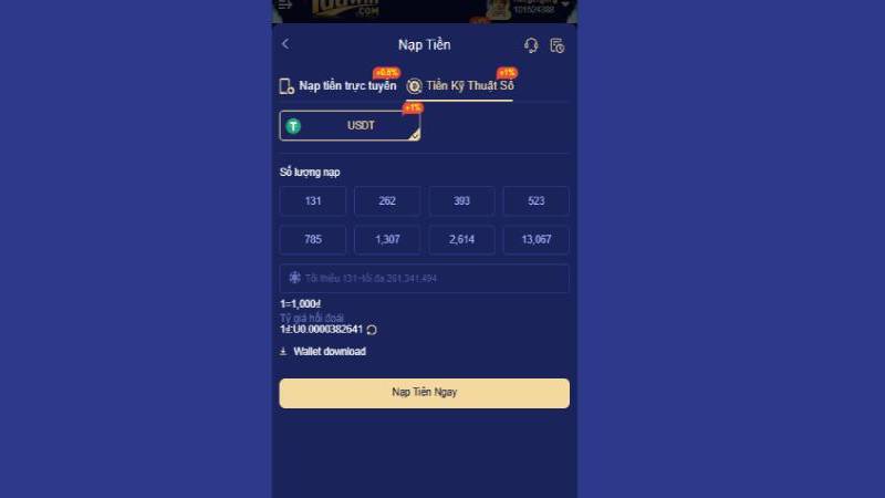 Nạp tiền 100WIN tiền mã hóa