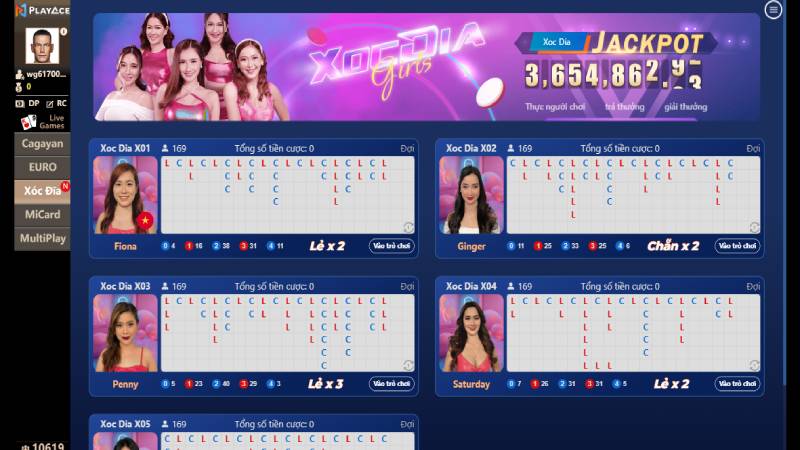 Nhiều game casino tại 100WIN