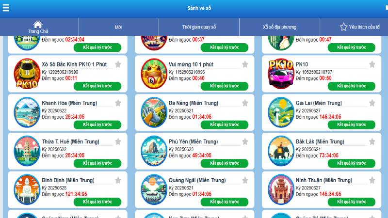 Nhiều loại hình xổ số tại 100WIN